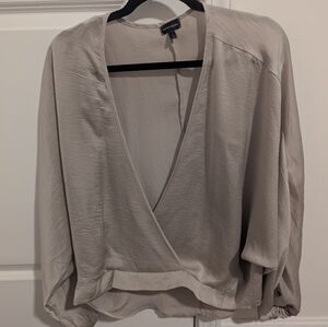 BuckleBlack 100% Silk Wrap Top